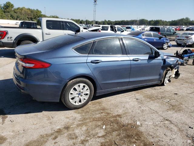 3FA6P0G70KR113965 - 2019 FORD FUSION S BLUE photo 3