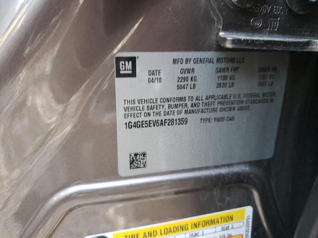 1G4GE5EV6AF281359 - 2010 BUICK LACROSSE CXS 棕色 照片 12