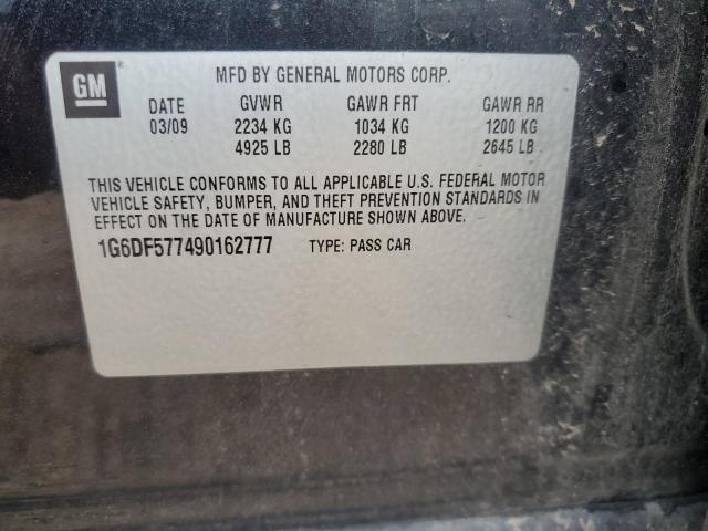 1G6DF577490162777 - 2009 CADILLAC CTS BLACK photo 12