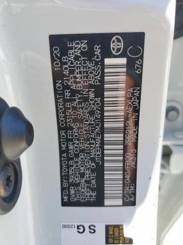 JTDEPMAE7MJ149704 - 2021 TOYOTA COROLLA LE WHITE photo 12