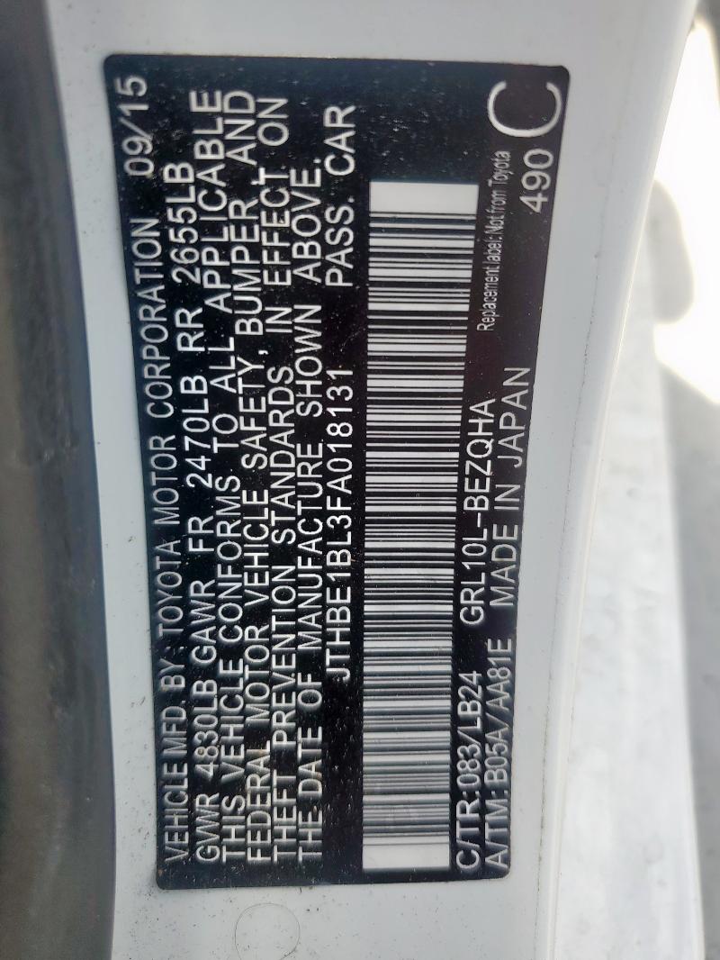 JTHBE1BL3FA018131 - 2015 LEXUS GS 350 WHITE photo 12