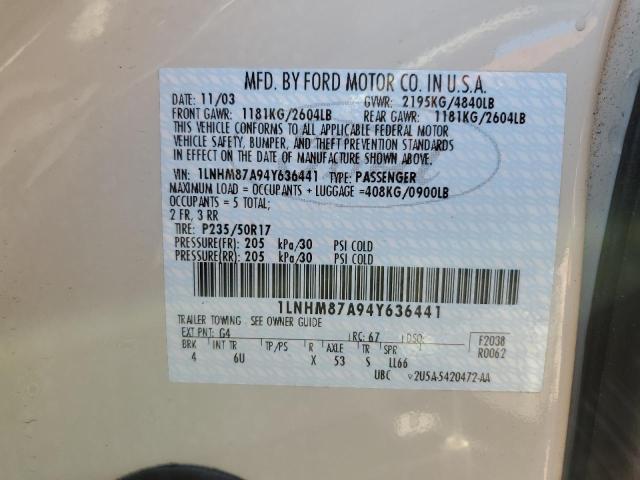 1LNHM87A94Y636441 - 2004 LINCOLN LS 白色 照片 12