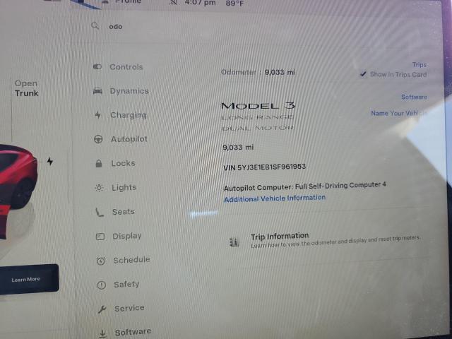 5YJ3E1EB1SF961953 - 2025 TESLA MODEL 3 红色 照片 9