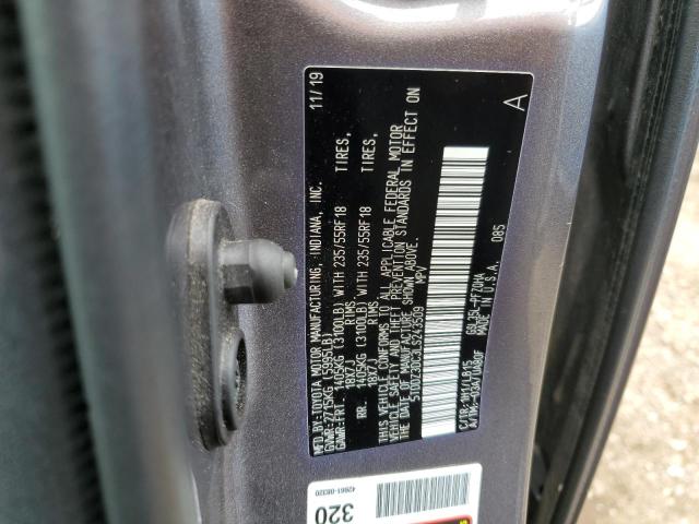 5TDDZ3DC3LS243509 - 2020 TOYOTA SIENNA XLE GRAY photo 13