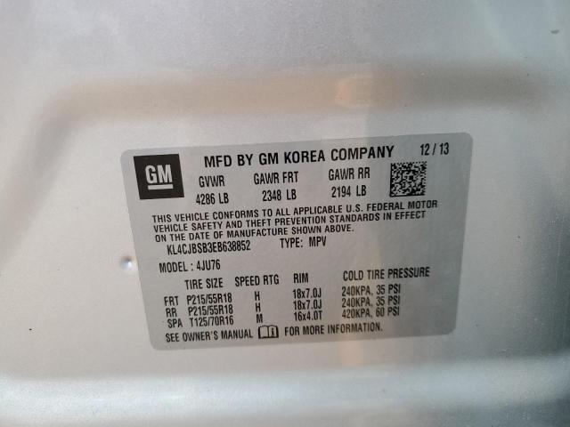 KL4CJBSB3EB638852 - 2014 BUICK ENCORE CONVENIENCE 银色 照片 13