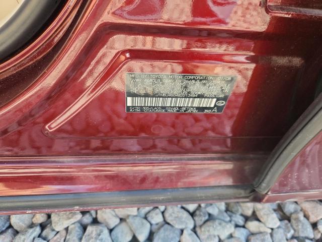 JTHBJ46G482213484 - 2008 LEXS ES 350 ბურგუნდია ფოტო 12