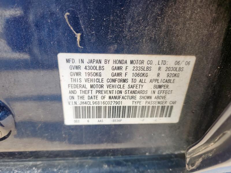 JH4CL96816C027901 - 2006 ACURA TSX BLUE photo 13