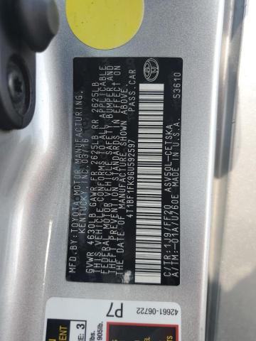 4T1BF1FK9GU592597 - 2016 TOYOTA CAMRY LE SILVER photo 12