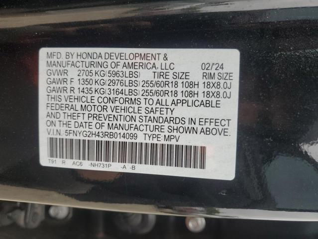 5FNYG2H43RB014099 - 2024 HONDA PILOT EXL 黑色 照片 13