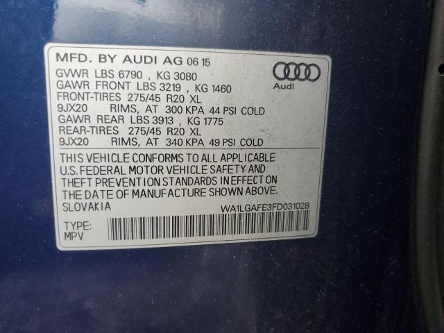 WA1LGAFE3FD031028 - 2015 AUDI Q7 PREMIUM PLUS 蓝色 照片 13
