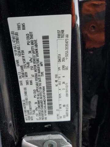 1FMCU0J94DUD37084 - 2013 FORD ESCAPE TITANIUM BLACK photo 13