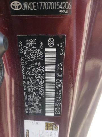 JTKDE177070154206 - 2007 TOYOTA SCION TC 栗色 照片 12