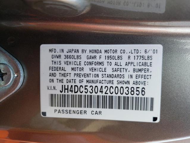 JH4DC53042C003856 - 2002 ACURA RSX TYPE-S SILVER photo 13