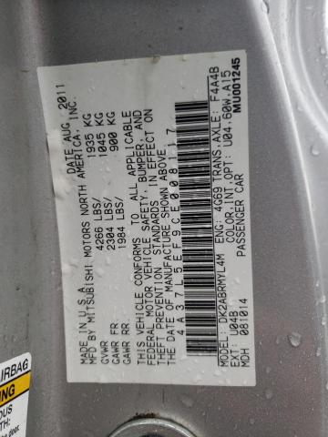 4A37L5EF9CE008117 - 2012 MITSUBISHI ECLIPSE SPYDER GS 灰色 照片 12