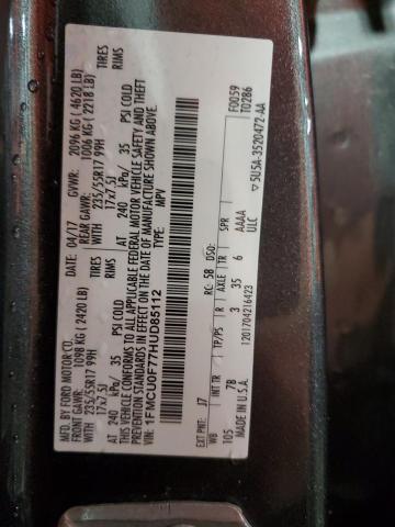 1FMCU0F77HUD85112 - 2017 FORD ESCAPE S 石墨色 照片 13