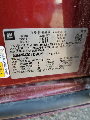 5GAKVCKD7GJ320823 - 2016 BUICK ENCLAVE BURGUNDY photo 13