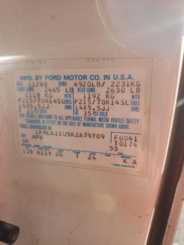 1FMCA11U5KZA79709 - 1989 FORD AEROSTAR WHITE photo 13