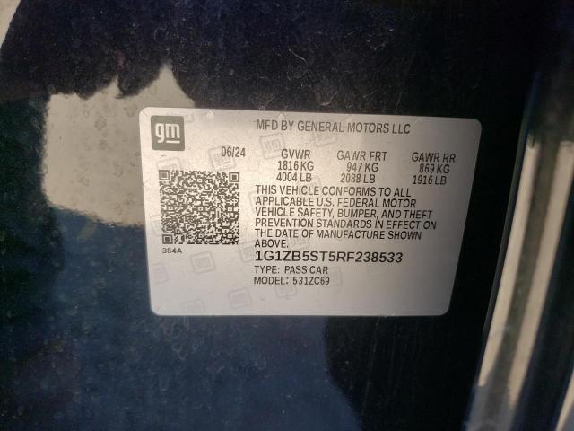 1G1ZB5ST5RF238533 - 2024 CHEVROLET MALIBU LS Czarny zdjęcie 12