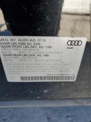 WA1LFAFP2DA056778 - 2013 AUDI Q5 PREMIUM PLUS 黑色 照片 12