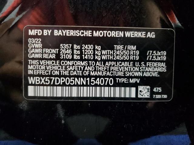 WBX57DP05NN154070 - 2022 BMW X3 XDRIVE30I BLACK photo 13