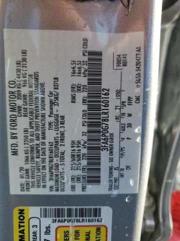 3FA6P0G78LR160162 - 2020 FORD FUSION S SILVER photo 12