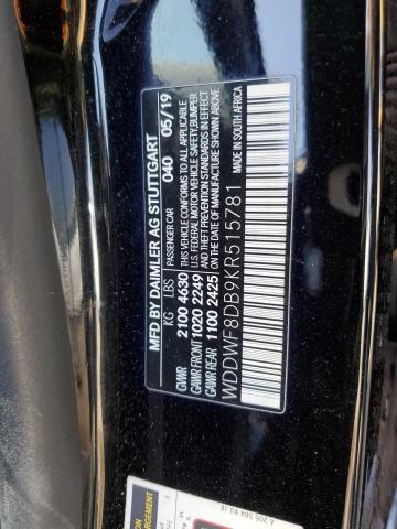 WDDWF8DB9KR515781 - 2019 MERCEDES-BENZ C 300 შავი ფოტო 12