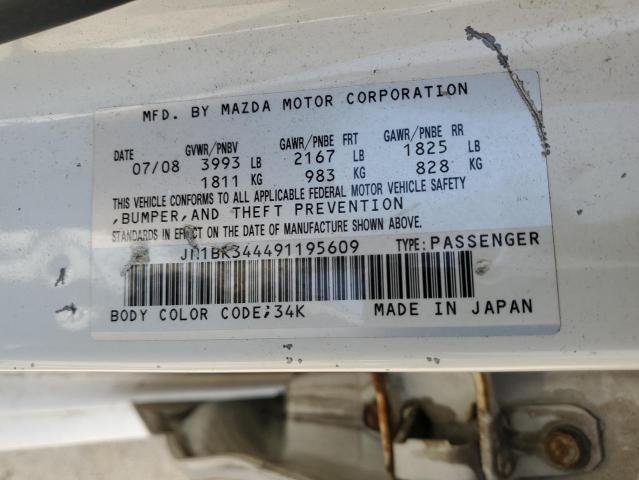 JM1BK344491195609 - 2009 MAZDA 3 S WHITE photo 12