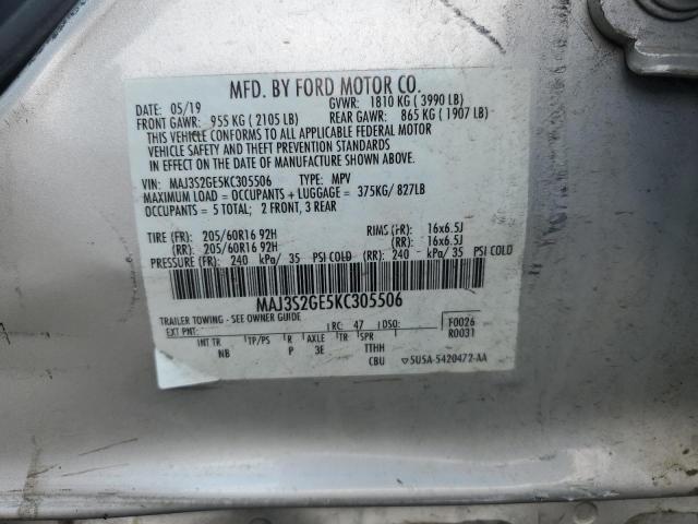 MAJ3S2GE5KC305506 - 2019 FORD ECOSPORT SE Gümüş foto 12