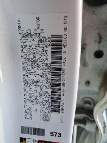 3TMLU4ENXBM073387 - 2011 TOYOTA TACOMA DOUBLE CAB WHITE photo 12