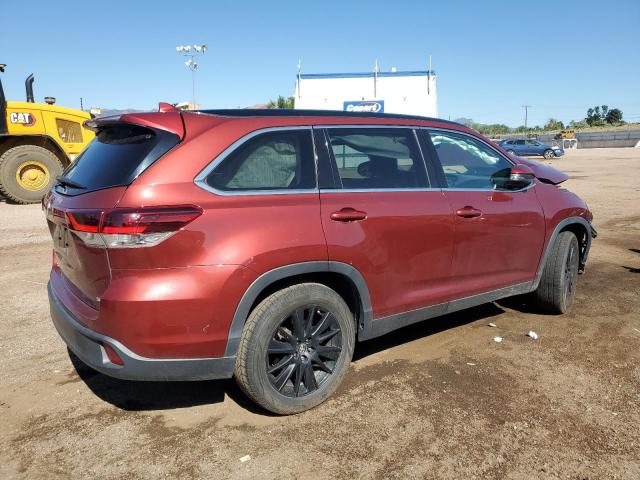 5TDKZRFH6KS570083 - 2019 TOYOTA HIGHLANDER SE MAROON photo 3