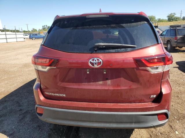5TDKZRFH6KS570083 - 2019 TOYOTA HIGHLANDER SE MAROON photo 6