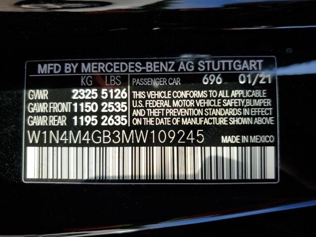 W1N4M4GB3MW109245 - 2021 MERCEDES-BENZ GLB 250 BLACK photo 13