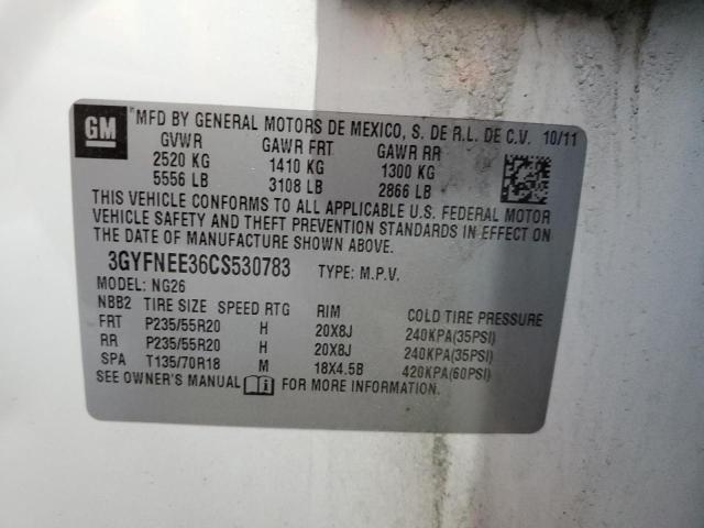 3GYFNEE36CS530783 - 2012 CADILLAC SRX PERFORMANCE COLLECTION Biały zdjęcie 14