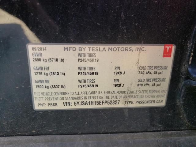 5YJSA1H15EFP52827 - 2014 TESLA MODEL S Սև լուսանկար 12