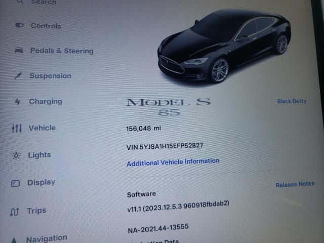 5YJSA1H15EFP52827 - 2014 TESLA MODEL S Սև լուսանկար 9