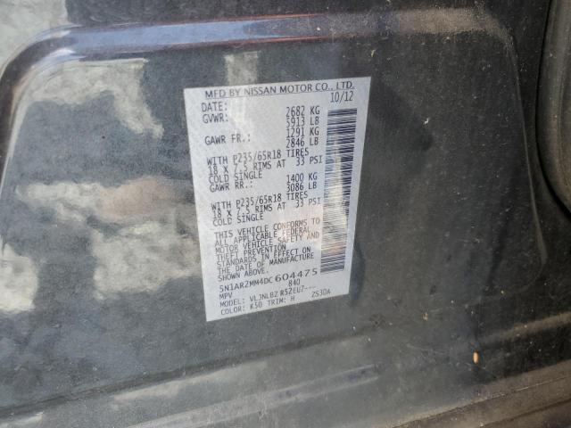 5N1AR2MM4DC604475 - 2013 NISSAN PATHFINDER S CHARCOAL photo 13