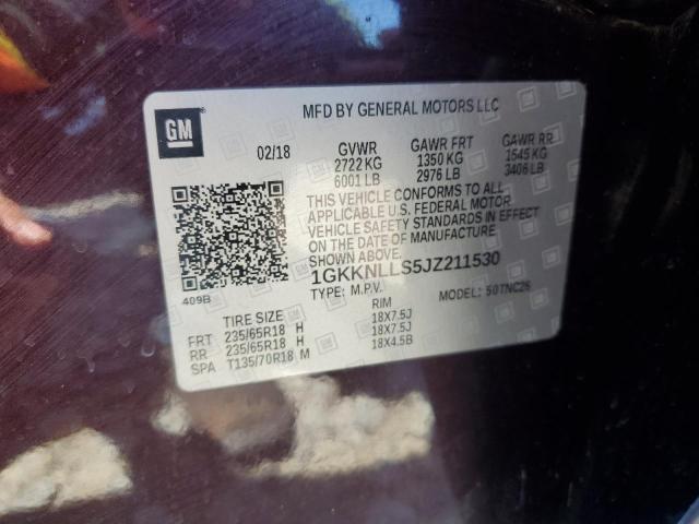 1GKKNLLS5JZ211530 - 2018 GMC ACADIA SLE Бордовый фото 13