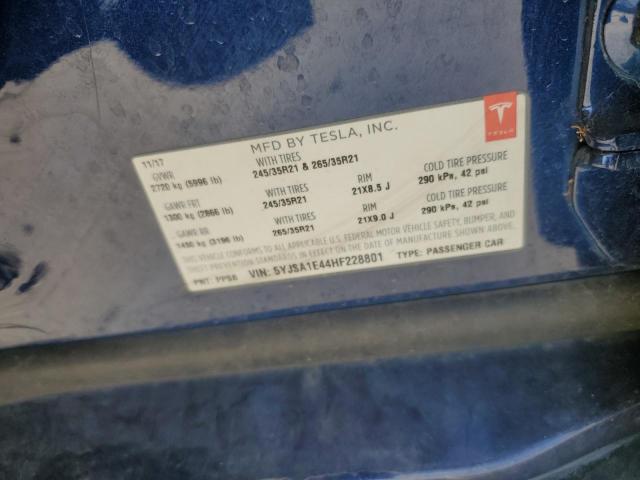 5YJSA1E44HF228801 - 2017 TESLA MODEL S TWO TONE photo 13