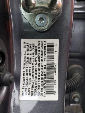 19XFC1F78JE201164 - 2018 HONDA CIVIC EXL Boz foto 13