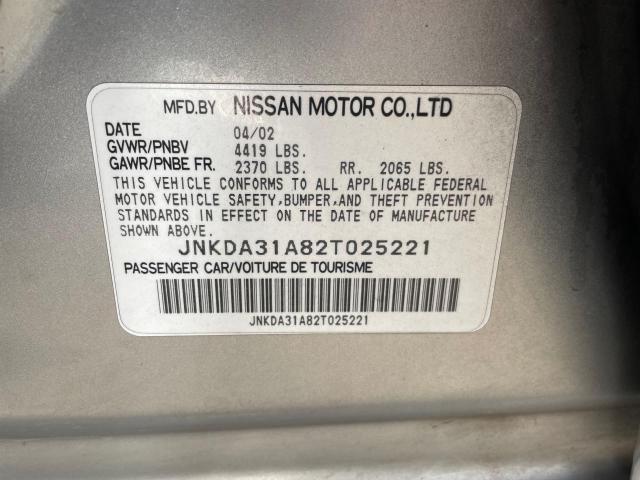 JNKDA31A82T025221 - 2002 INFINITI I35 SILVER photo 10