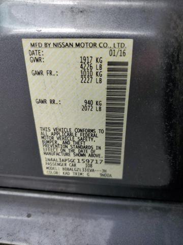 1N4AL3AP5GC159717 - 2016 NISSAN ALTIMA 2.5 GRAY photo 12