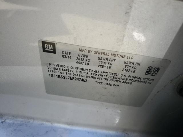 1G11B5SL7EF247483 - 2014 CHEVROLET MALIBU LS SILVER photo 12