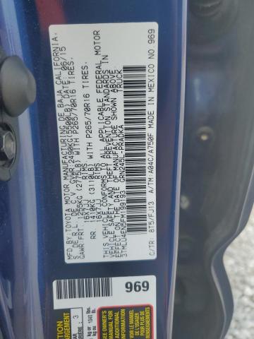 3TMLU4EN5FM199193 - 2015 TOYOTA TACOMA DOUBLE CAB ლურჯი ფოტო 12