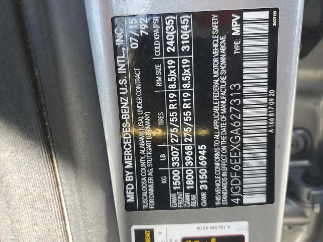 4JGDF6EEXGA627313 - 2016 MERCEDES-BENZ GL 450 4MATIC GRAY photo 13