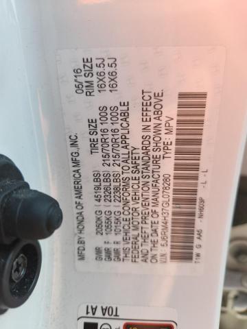 5J6RM4H37GL078280 - 2016 HONDA CR-V LX WHITE photo 13