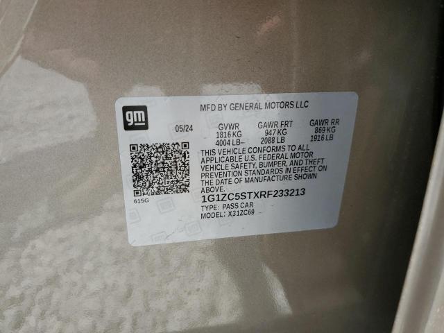 1G1ZC5STXRF233213 - 2024 CHEVROLET MALIBU LS თაფლისფერი ფოტო 13