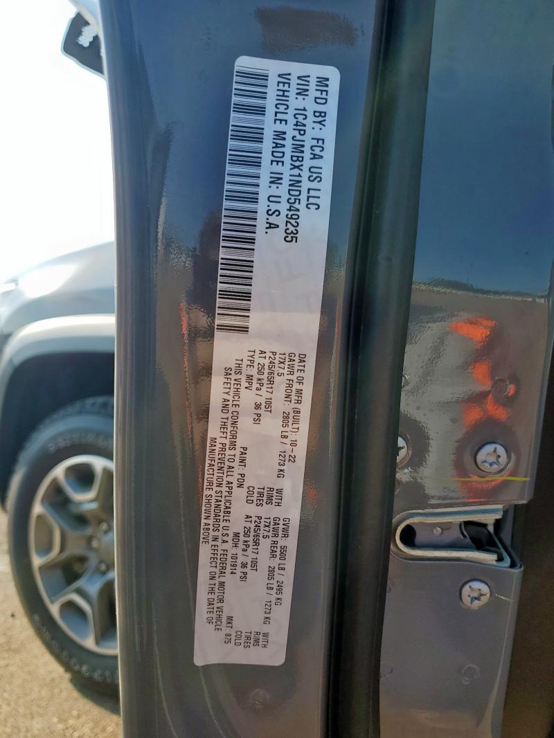 1C4PJMBX1ND549235 - 2022 JEEP CHEROKEE TRAILHAWK 绿色 照片 13