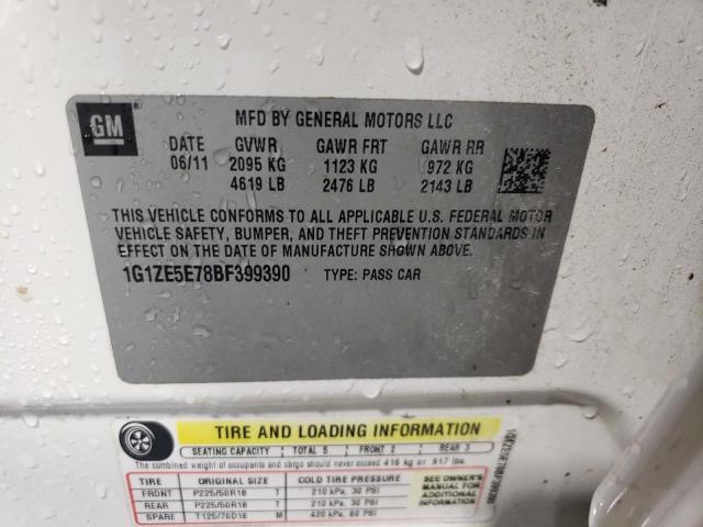 1G1ZE5E78BF399390 - 2011 CHEVROLET MALIBU LTZ WHITE photo 12