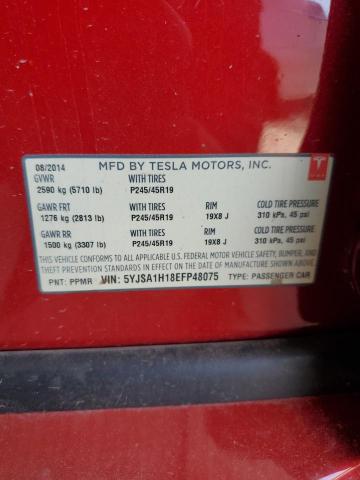 5YJSA1H18EFP48075 - 2014 TESLA MODEL S Qırmızı foto 13