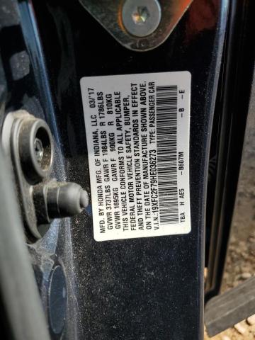 19XFC2F79HE036273 - 2017 HONDA CIVIC EX BLUE photo 12